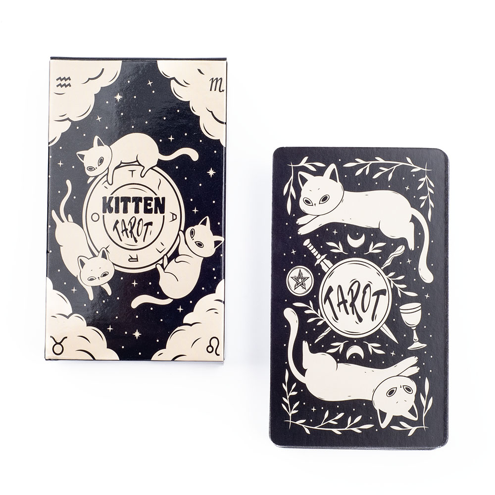 고양이 타로 카드 세트, 78장, 귀여운 흑백 디자인, - Tarot Cards Deck With Guidebook 리뷰 및 가격