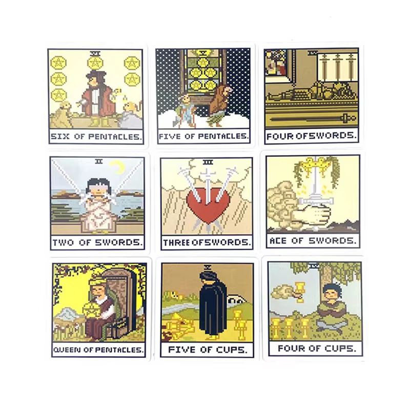 8비트 판타지 타로 덱 카드 예언 점술 가족 파티 보드 - Tarot Cards Deck With Guidebook 리뷰 및 가격