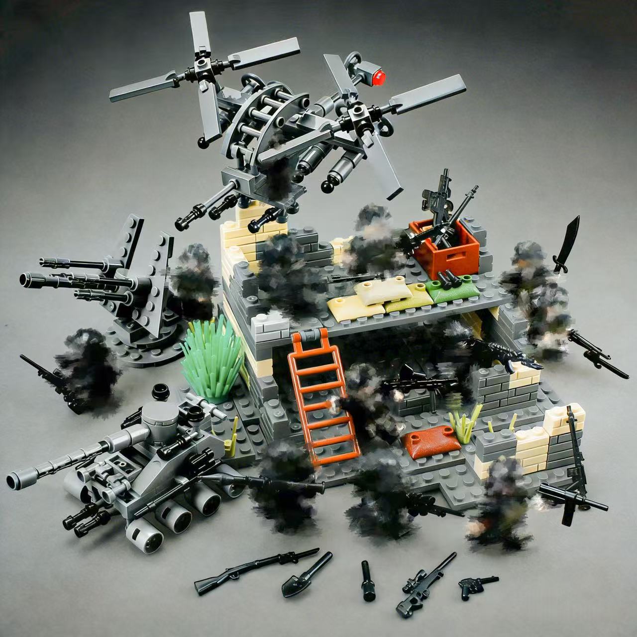 군사 전투 기지 모듈식 빌딩 블록 포트 헬리콥터 탱크  - Lego Compatible Military Tank 리뷰 및 가격