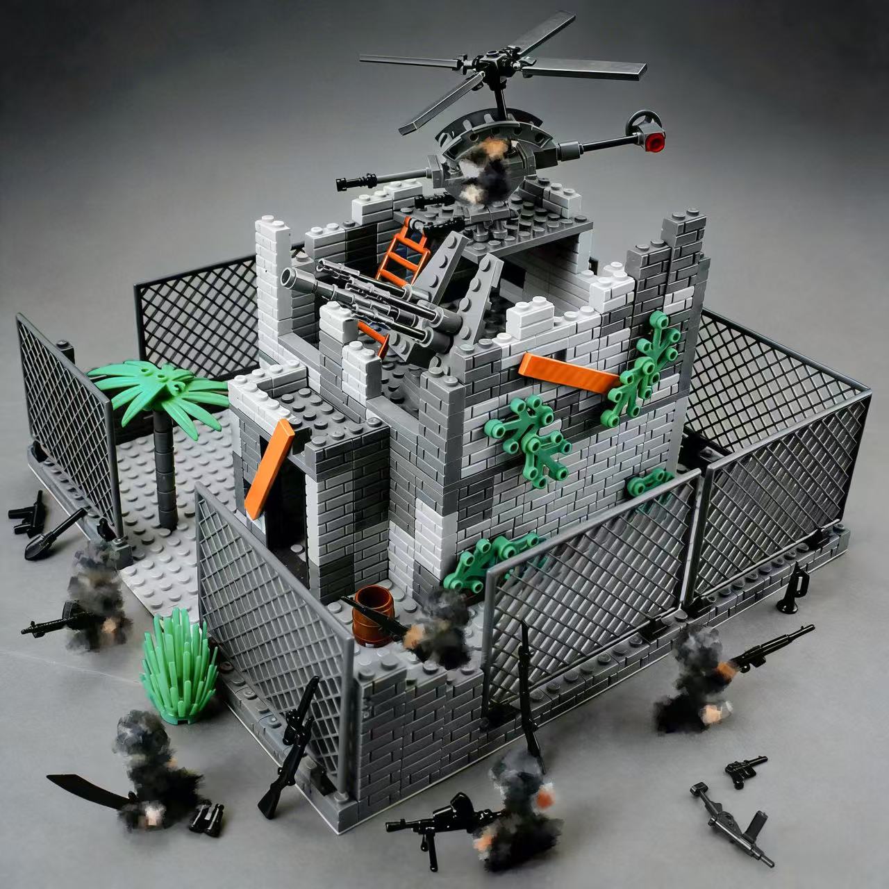 군사 전투 기지 모듈식 빌딩 블록 포트 헬리콥터 탱크  - Lego Compatible Military Tank 리뷰 및 가격