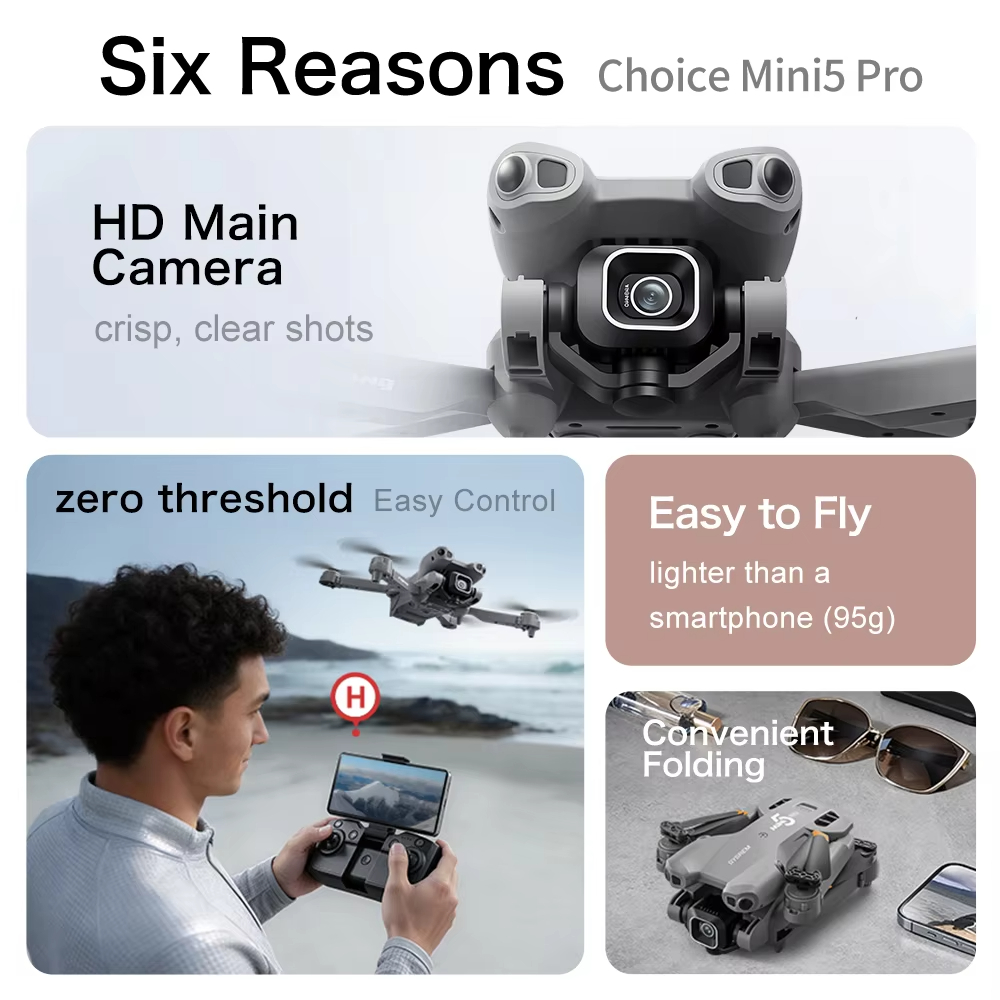 2026년형 업그레이드된 미니 5 프로 RC 드론, 8 - Fpv Brushless Rc Drone 4K 리뷰 및 가격