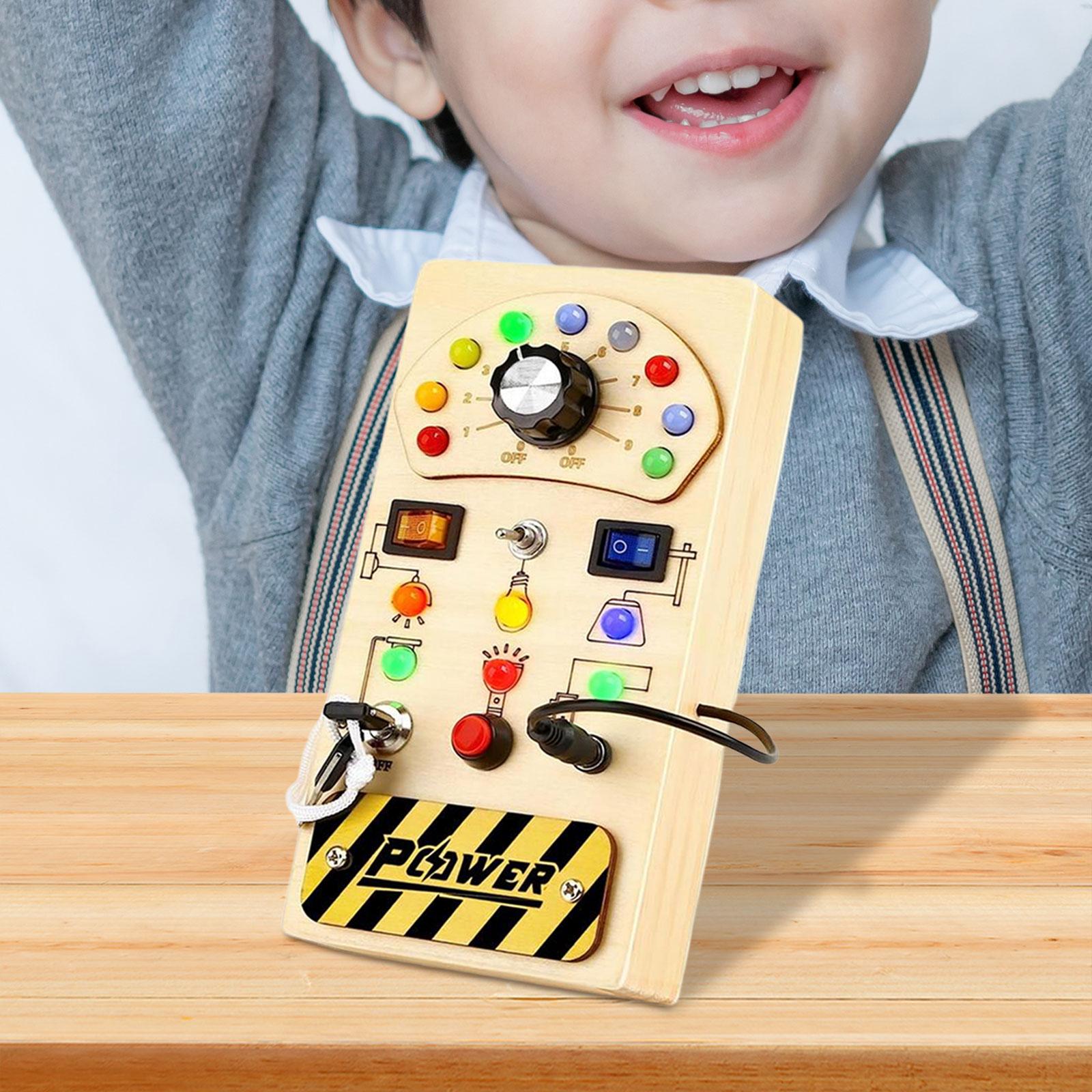 몬테소리 방식의 나무 소재 활동 보드로, 버튼과 조명  - Montessori Wooden Busy Board Toddler 리뷰 및 가격